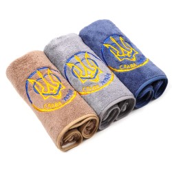 Набор банных полотенец из микрофибры 65х135см (29774) Слава Україні