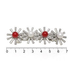 Заколка автоматическая для волос со стразами (13335)