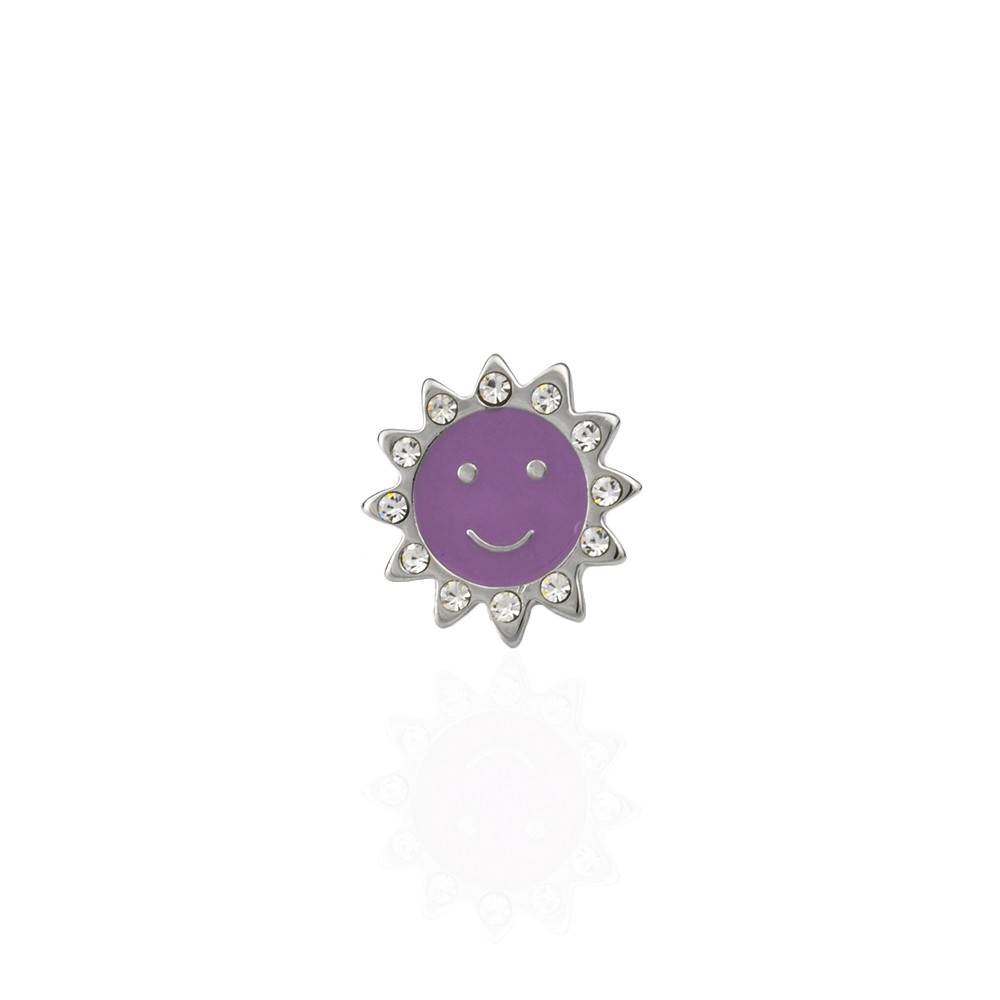 Брошка металлическая со стразами Солнце 1.7см (5115) 2