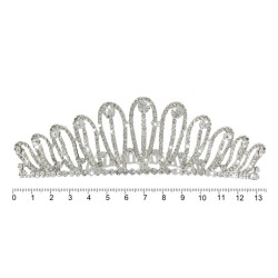 Диадема-гребень со стразами металлическая 14см (11784)