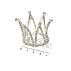 Заколка гребень с коронкой 4.5см (12684)