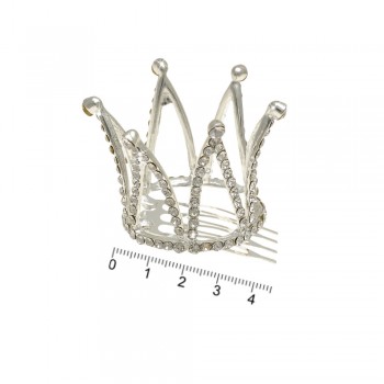 Заколка гребень с коронкой 4.5см (12684)