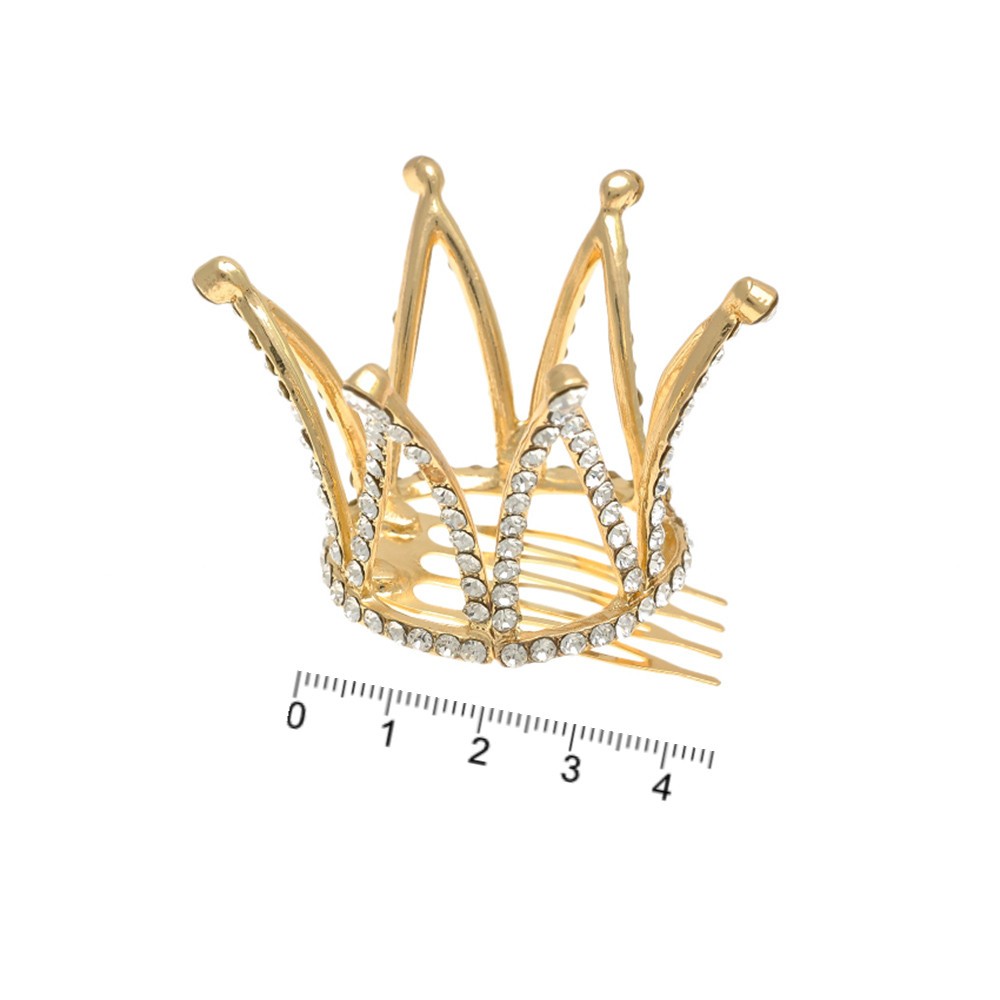 Заколка гребень с коронкой 4.5см (12684) 2