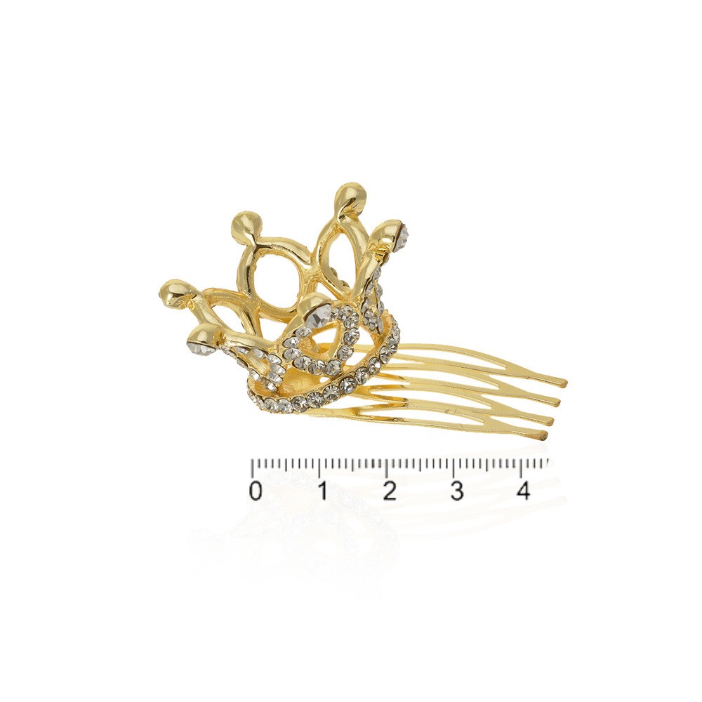 Заколка гребень с коронкой 4.5см (13344) 2