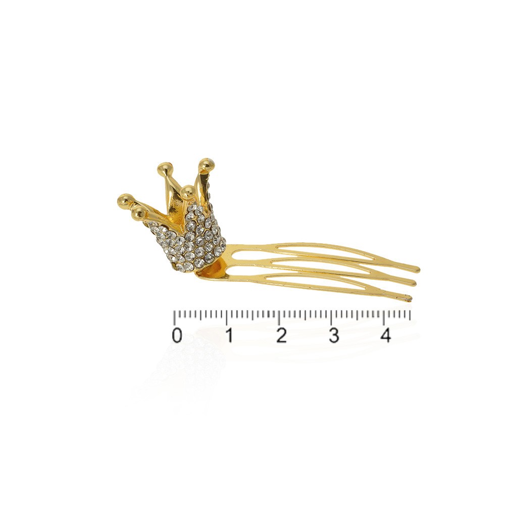 Заколка гребень с коронкой 4.5см (13346) 2