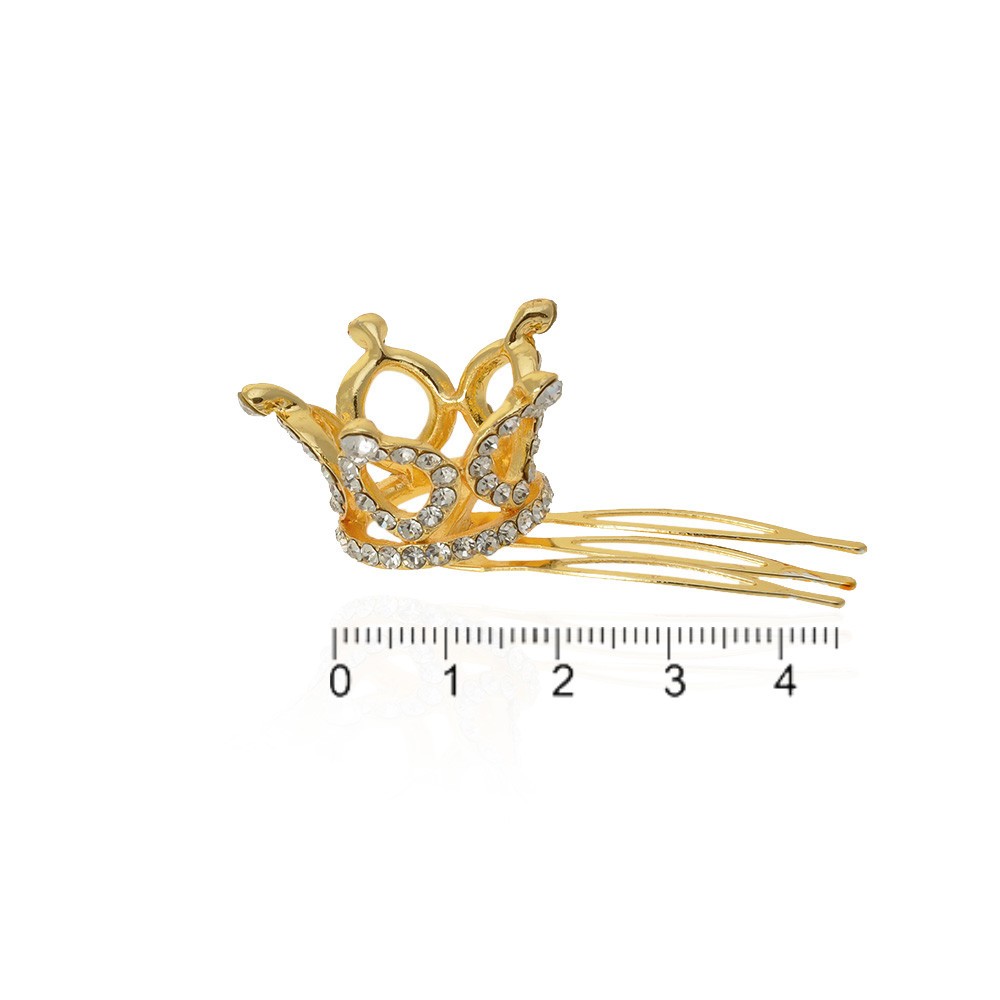 Заколка гребень с короной 4.5см (13347) 2