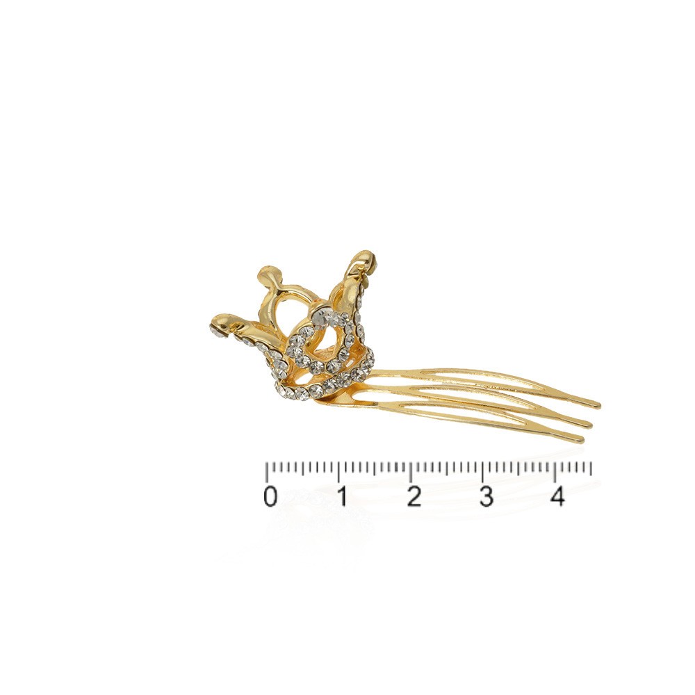 Заколка гребень с короной 4.5см (13348) 2