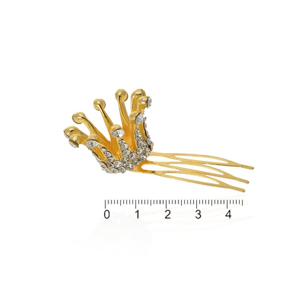 Заколка гребень с короной 4.5см (13349) 2