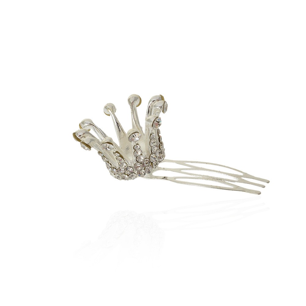 Заколка гребень с короной 4.5см (13349) 3