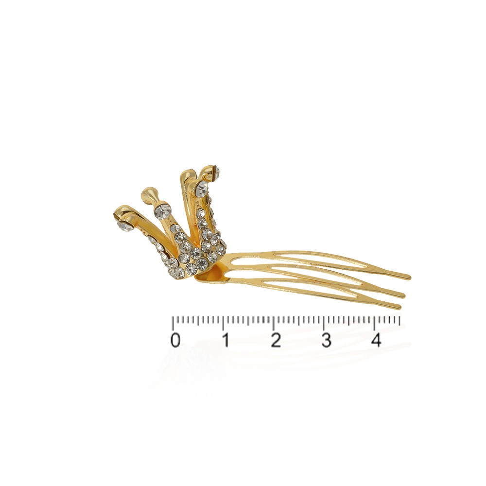 Заколка гребень с короной 4.5см (13350) 2