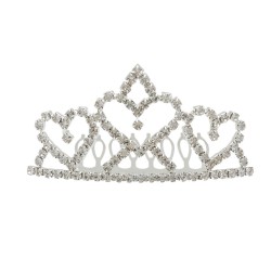 Диадема-гребень со стразами металлическая 7.5см (13621)