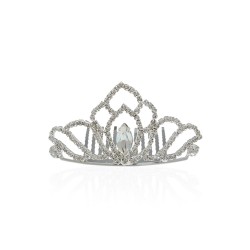 Диадема-гребень со стразами металлическая 6.9см (14236)