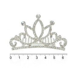 Диадема-гребень со стразами металлическая 6.5см (9130)
