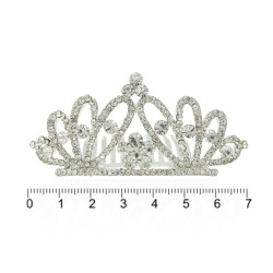Диадема-гребень со стразами металлическая 7.5см (9131)