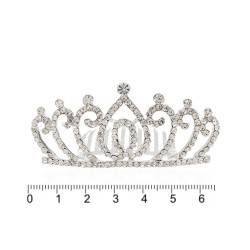 Диадема-гребень со стразами металлическая 7см (9133)