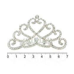 Диадема-гребень со стразами металлическая 6.8см (9134)