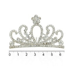 Диадема-гребень со стразами металлическая 6.4см (9136)