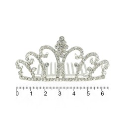 Диадема-гребень со стразами металлическая 6.5см (9138)