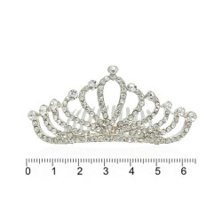Диадема-гребень со стразами металлическая 7.3см (9141)