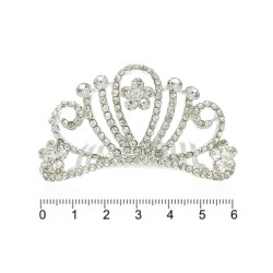 Диадема-гребень со стразами металлическая 6.5см (9142)