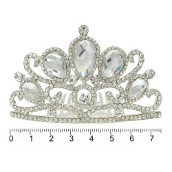 Диадема-гребень со стразами металлическая 7.5см (9144)