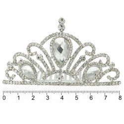 Диадема-гребень со стразами металлическая 7.8см (9145)