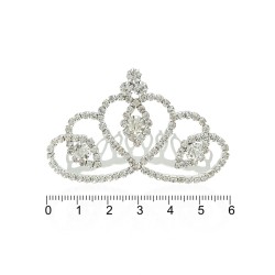 Диадема-гребень со стразами металлическая 6см (9699)