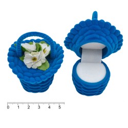 Подарочная коробочка для кольца Букет синяя (9776)