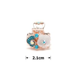 Заколка-краб для волос из металла со стразами 2.1см (14156)