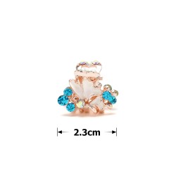 Заколка-краб для волос из металла со стразами 2.3см (14260)