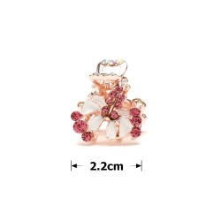 Заколка-краб для волос из металла со стразами 2.2см (14262)