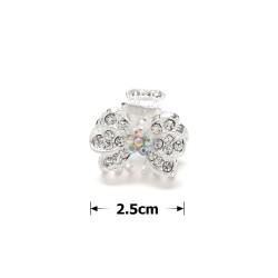 Заколка-краб для волос из металла со стразами 2.5см (14798)