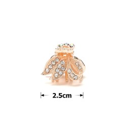 Заколка-краб для волос из металла со стразами 2.5см (14803)
