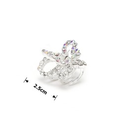 Заколка-краб для волос из металла со стразами 2.5см (15078)