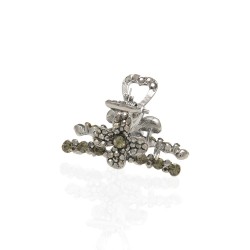 Заколка-краб для волос из металла со стразами 3.9см (14799)