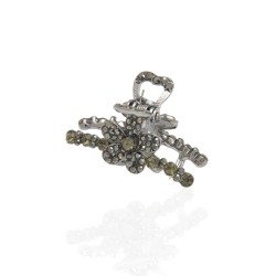 Заколка-краб для волос из металла со стразами 3.9см (14800)