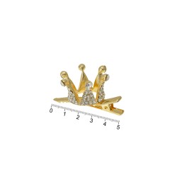 Заколка-уточка с короной металлическая 5см (13783)