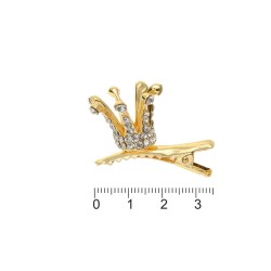 Заколка уточка с короной металлическая 3.5см (14057)