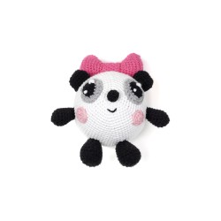 Вязаная игрушка амигуруми Пандочка Малышарики 13см белая (27857)