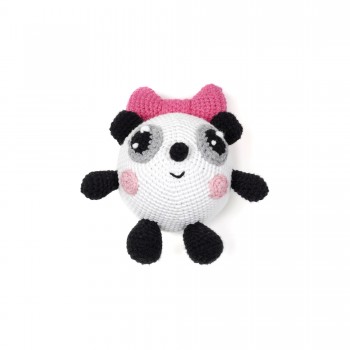 Вязаная игрушка амигуруми Пандочка Малышарики 13см белая (27857)