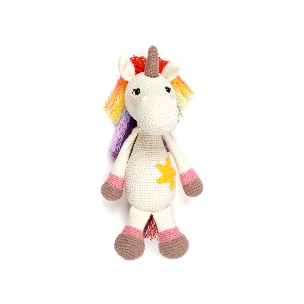 Вязаная игрушка амигуруми Единорог с радужной гривой 25см (27878) 2