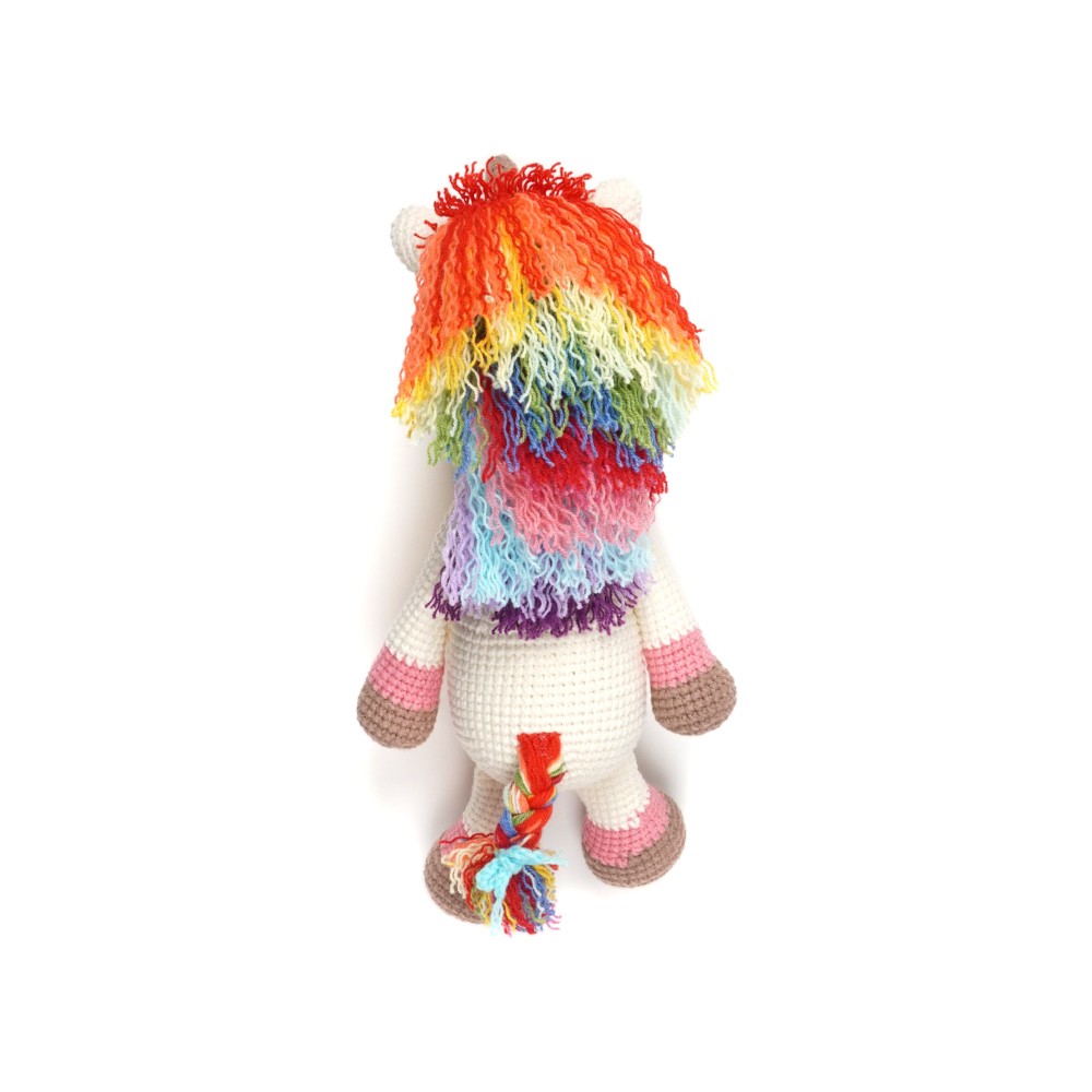 Вязаная игрушка амигуруми Единорог с радужной гривой 25см (27878) 3