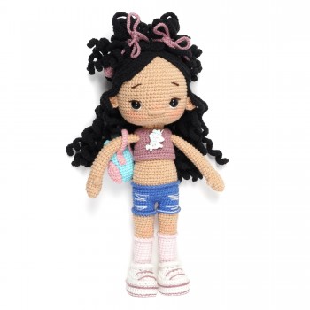 Вязаная игрушка амигуруми Девочка в шортах и топике 29см (27916)