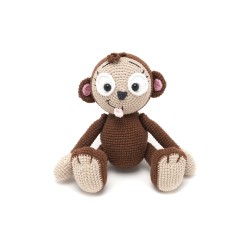 Вязаная игрушка амигуруми Обезьяна 20см коричневая (27920)