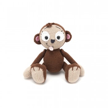 Вязаная игрушка амигуруми Обезьяна 20см коричневая (27920)