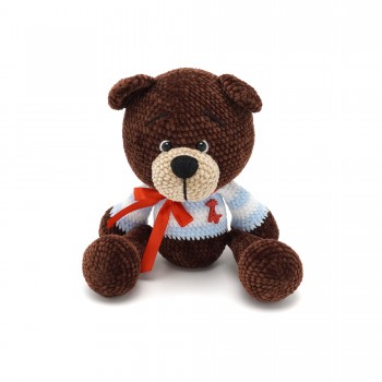 Вязаная игрушка амигуруми Мишка плюшевый 30см коричневый (27924)