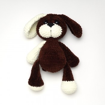 Вязаная игрушка амигуруми Собачка плюшевая 33см коричневая (28150)