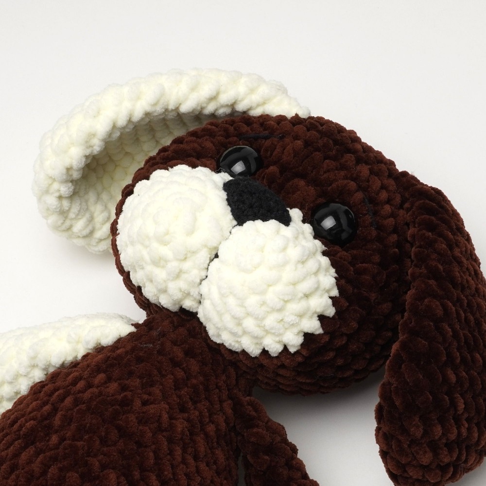 Вязаная игрушка амигуруми Собачка плюшевая 33см коричневая (28150) 3