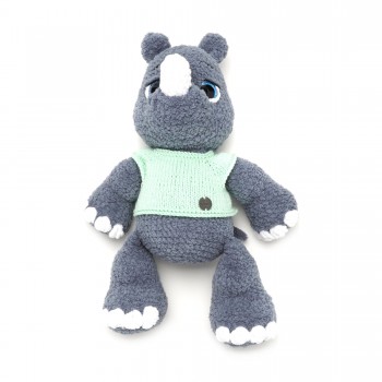 Вязаная игрушка амигуруми Носорог 35см серый (29150)
