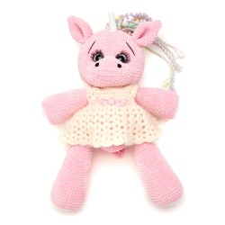 Вязаная игрушка амигуруми Единорог плюшевый 44см розовый (29152)
